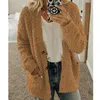 Kvinnors stickor Kvinnor långärmad tröja Cardigan Casual Solid Pocket Coat Autumn Winter Cardigans Sweaters Tops Plus Size