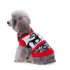 Dog Apparel Cold Protection Warm Sweater Cartoon Pattern Wool Christmas Clothes Puppy Hoodie Knitting Crochet Cloth Pet Clothing