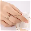 Bandringen 5 mm holle bloemblaadjes bruiloft voor vrouwen rose goud roestvrijstalen verlovingsbands ring valentines dag sieraden gifty druppel deli dhhah