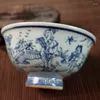 Bowls Chinese Old Porcelain Blue And White Character Story Pattern Bowl