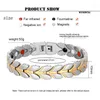 Bracelets magnétiques fonction amincissante, chaîne féminine en acier inoxydable doré, guérison énergétique saine