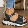 Sandales Atikota été femmes plate-forme léopard sandales élégant femme extérieur cheville boucle chaussures décontractées dame grande taille sandale 2022 nouveau Y220426 0120V23