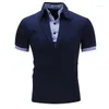 Men's Polos ZOGAA Polo Shirt Mens Fashion Silm Fit Collar Short Sleevev Cotton Casual Breathable Solid Color Clothing