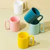 Tasses nordique créatif tasse en céramique avec poignée ovale Unique tasse en porcelaine pour café thé lait eau cuisine bureau maison Table décor cadeau