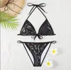26 styles du concepteur de bikinis en deux pi￨ces de maillot de bain ￠ trois points pour femme lettres compl￨tes de plage de plage d'￩t￩ maillot de bain S-xl