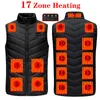 Vestes de chasse 13/17 Zone USB gilet chauffant 4 commutateurs extérieur chauffage rapide mode grande taille S-6XL hommes/femmes