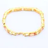 Link Bracelets Women Party Gift Silver Morganite Yellow Gold Plate Fashion Free Ship B012-18