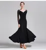 Stage Wear Ballroom Competition Dancing Dress Long Sleeve Elegant Practice Dance Costume Sexy Cross Collar Women Waltz