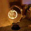 Night Lights LED Moon Sepak Takraw Lamp Line Rattan Handmade Rope Wrought Iron Light Wishing Ball Shape Girly Heart Decor