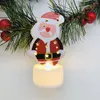 Night Lights 1pc Iron Plastic Led Candle Light Reusable Christmas Tree Snowman Bell String Home Lamp For Decoration