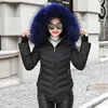 Women's Trench Coats Plus Size Women Short Parka 2023 Winter Solid Bubble Jacket For Hooded With Fur Collar Thick Coat Femme Kurtka DamskaWo