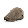 Bérets Denim lavé hommes béret chapeaux Vintage Sboy rétro angleterre casquettes hiver printemps peintre casquette mâle bonnets chapeau