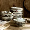 Tigelas tigelas japonesas retro cerâmica tigela tigela criativa sobremesas criativas pequenos café da manhã frutas arroz em casa comendo