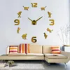 Wanduhren Quarz 3d Diy Home Dekorationen Acryl Spiegel Uhr Horloge Moderne Uhr Aufkleber Echt