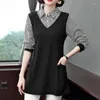 Women's Blousses 5xl vrouwen Summer Spring Shirts Lady Fashion Casual Turn Down Collar Stripe Printing Blusas Tops WY0800