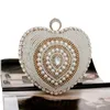 Bolsas de noite Mulheres em forma de coração Mulheres de miçangas do dia da bolsa de dedo Ring Ring Ring Rhinestones Bolsa de casamento YM1118