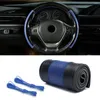 Couvre-volant Accessoires Couverture Noir Bleu Voiture DIY Cuir W / Aiguilles Fil Durable