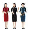 Roupas étnicas feminina sexy slim novidade qipao renda de renda melhorar melhor cheongsam tamanho grande vestido chinês elegante vestido de festa oriental vintage