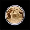 Andere kunsten en ambachten US Gold Coin Titanic Ship Collectible Coins Incident Art Collection Medal Medaille Souvenir voor Ho DHN03