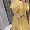 Casual Dresses Herstory French Retro Sweet Kawaii Women Elegant Chic Fairy Party Midi Female Tale Puff Sleeve Sweet Korean Dress Summer 2023