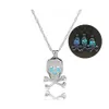 Medaglioni Fashion Glow In The Dark Skl Collane con ciondolo Hollow Luminoso Gabbia di perle Scheletro Collana di fascino per le donne S Halloween Drop Oteq0