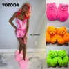 Slippers Plush Teddy Bear Slippers Women Home Cotton Slippers Cute Cartoon Teddy Bear Slides Warm Soft Flat Shoes Ladies House Flip Flops 0120V23