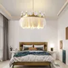 Chandeliers Modern Pendant Ceiling Lamp Feather Droplight Bedroom Study Room Decoration Creative Chandelier Hanging