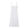 Casual Dresses Summer Women 2023 Empire Midja Cotton White Midi Dress Back Smocked Panel Sleeveless Spaghetti Strap Party Dress Casual