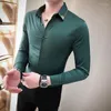 Men's Casual Shirts British Style Autumn Shirt Men Fashion 2023 Long Sleeve Dress Slim Fit Streetwear Blouse Clothing 4XL-M