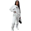 2023 Women Tracksuits Two Piece Ste Letter Printed Round Neck Sweater Suits Outfits S-2XL