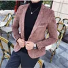 Men's Suits & Blazers Corduroy Blazer Men Slim Fit Green Khaki Grey 2023 Male Suit Jacket Gold Embroidery Terno Masculino Korean