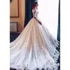 Księżniczka suknie ślubne plus suknia balowa w rozmiarze Katedralna aplikacje pociągowe