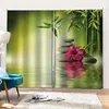 Curtain Customized Size Luxury Blackout 3D Window Curtains For Living Room Nature Scenery Green Bmaboo