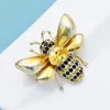 Broches Wulibaby abeille de luxe pour femmes hommes zircon cubique insectes bureau fête broche broches cadeaux