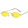 Lunettes de soleil Vintage ovales hommes lunettes de soleil femmes rétro métal cadre rouge minuscule rond maigre oeil verre femme petite fête lunettes UV400 lunettes de soleil