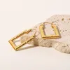 Hoop kolczyki UWORLD Oświadczenie metalowa tekstura ze stali nierdzewnej Huggie 18K Gold Waterprowood Waterproof Fashion Biżuteria Kobiety