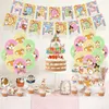 Party Decoration JOLLYBOOM Cartoon Guinea Pig Theme Children's Birthday Balloon Banner Pet Cake Topper Kids Supplies