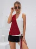 Women's Tanks Summer Sexy Sleeveless Tank Top T-shirt Women Patchwork Polka Dot Bandage Pullover Tops Casual Plus Size Vest Tee Shirt