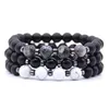 Beaded Fashion Black Matted Stone Strand Armband Natural Tigers Eye Elasticity For Women Men smycken Drop Delivery Armband Dhnjj