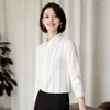 Women's Blouses 2023 Autumn Fashion Simple Basic Striped And Shirt For Women Business Work Wear OL Style Long Sleeve Ladies Blouse Tops