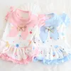 Vêtements pour chiens Fleur Fraise Vêtements pour animaux de compagnie Robe d'été Gilet Chat Coton Floral Vêtements Princesse