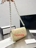 CC Модные сумки на ремне Дизайнерская сумка Pearl Woc Fortune Bag Желтая кожа ягненка Внешние сумки через плечо Популярные роскошные сумки для женщин Маленькие женские кошельки-клатчи