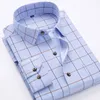 Mens Casual skjortor Plaid Skjortor Långärmad Mens vårens hösten tunn manlig casual skjorta man tryckt klänning skjorta rand Slim fit botton down business 230114