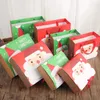 Gift Wrap 5pcs Christmas Box Santa Claus Candy Boxes Year Party Chocolate Cookie Packaging Bag Green/Red Kids Gifts