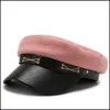 قبعات Newsboy العسكرية العسكرية Sboy Caps Women Cotton Bert Flat Cap Vintage Black Sport Plat