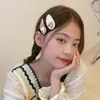 Hårklämmor Barrettes 2023 Net Red Temperament Hand Hollowed Out Fabric Love Hairpin Girl Accessories Japan Sydkorea och Side CLI