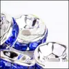 COPS COALT Blue 200pcs/Lot Sier Plated Rhinestone Crystal Beads Fleads 6MM 8MM