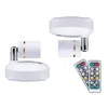 Bordslampor JHD-trådlöst spotljus Batterifattad accent inomhus Dimble LED Spotlight Anywhere Rotertable Wall Light (2 Pack)