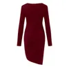 Casual Dresses Sexy Party Dress For Women Deep V Neck Long Sleeve Irregular Elegant Dinner Banquet Slim Female Vestidos