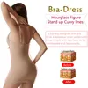 Kvinnors shapers Full Slip Body Shapewear Women Under Dress Push Up Bra Shaper Tummy Control Slips Flat Belly Slimning Mante Reducctive